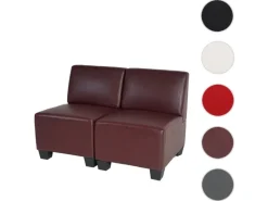 MCW 2-Sitzer Moncalieri Rot-Braun ohne Armlehnen