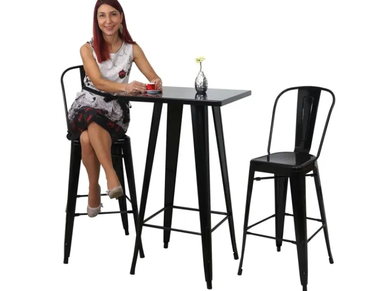 MCW Möbelserien^Stehtisch-Set A73 Metall 3-teilig