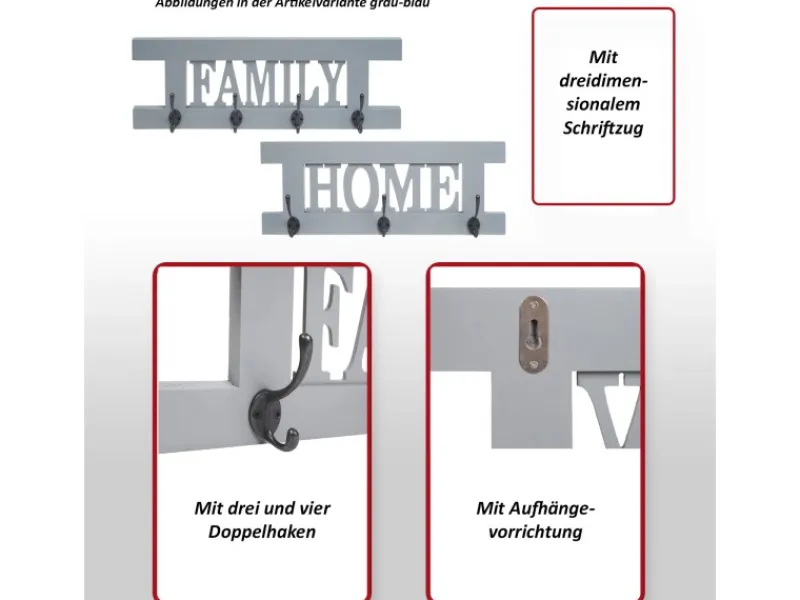 MCW Wandgarderobe C60 Shabby 2-teilig Shabby