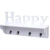 MCW Wandgarderobe D41 Happy 4 Haken Weiß