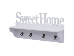 MCW Wandgarderobe D41 Sweet Home 4 Haken Weiß