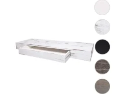 MCW Vasen|Schweberegale^Wandregal H37 Schublade 8x80x25cm Weiß Shabby