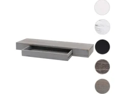 MCW Regale Massivholz|Schweberegale^Wandregal H37 Schublade 8x80x25cm Shabby