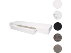 MCW Vasen|Schweberegale^Wandregal H37 Schublade 8x80x25cm Weiß