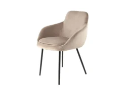 MeGusta Moderner Stuhl 2er-Set Polsterstuhl Esszimmerstuhl mit Armlehne Leni