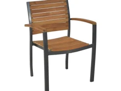 Merxx Sessel^Gartenmöbel-Set Santorin 7-teilig Stapelsessel & Ausziehtisch