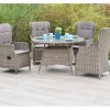 Merxx Sessel^Riviera Set 9-tlg. Tisch Ø 120 cm Stahl Kunststoffgeflecht