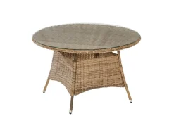 Merxx Sessel^Riviera Set 9-tlg. Tisch Ø 120 cm Stahl Kunststoffgeflecht