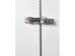 Wandregale|Metallregale^Metall-Drahtkorb 2-reihig 13,5 cm x 43,5 cm Weiß-Alu