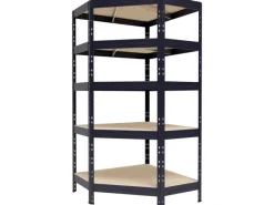 AR Shelving Metall-Eck-Schwerlast-Steckregal Rivet Anthrazit 180 cm x 90 cm x 45 cm x 65 cm