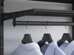 Wandregale^Metall-Wandschiene 1-reihig 200 cm Schwarz