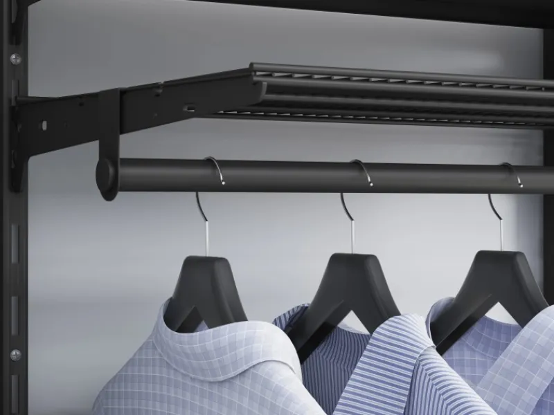 Metall-Wandschiene 2-reihig 200 cm Schwarz