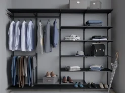 Wandregale^Metall-Wandschiene 1-reihig 100 cm Schwarz