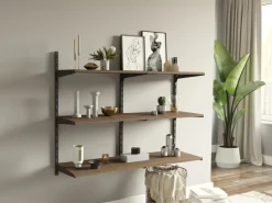 Wandregale^Metall-Wandschiene 1-reihig 100 cm Schwarz