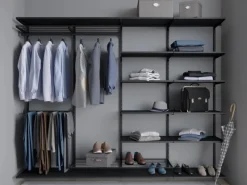 Metallregale|Bücherregale^Metall-Wandschiene 2-reihig 100 cm Schwarz