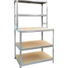 Metallregale^Metall-Werkbank mit Regalaufsatz Verzinkt 180 cm x 100 cm x 60 cm