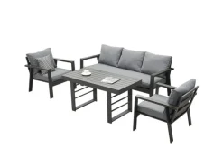 MeXo Aluminium Dining Lounge Outdoor mit Esstisch für 5 Personen