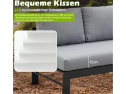 MeXo Aluminium Lounge-Set mit Esstisch für 8 Personen