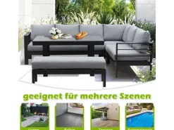 MeXo Aluminium Lounge-Set mit Esstisch für 8 Personen