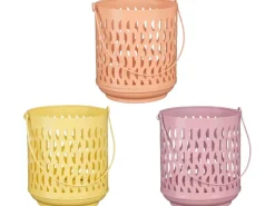 Mica Decorations Laternen^Windlicht Hellrosa Violett Gelb Ø 15 cm Farbsortiert