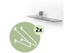 ML-Design Schweberegale^4 Stück Regalhalterung 265 mm aus Stahl Haarnadel Schwebe