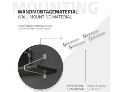 ML-Design Schweberegale^4 Stück Regalhalterung 265 mm aus Stahl Haarnadel Schwebe