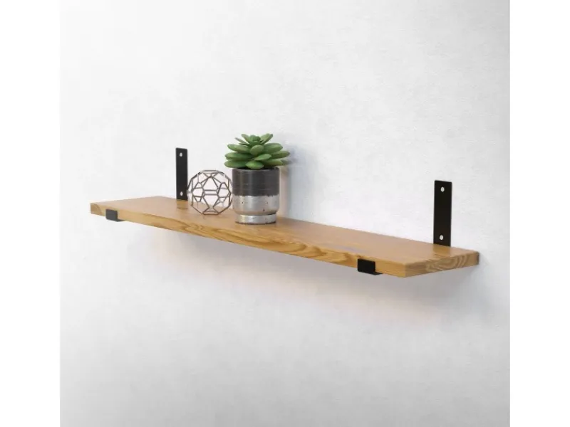 ML-Design 4 Stück Regalhalterung 20x4x14 cm Schwarz Metall 8 Zoll L-Form