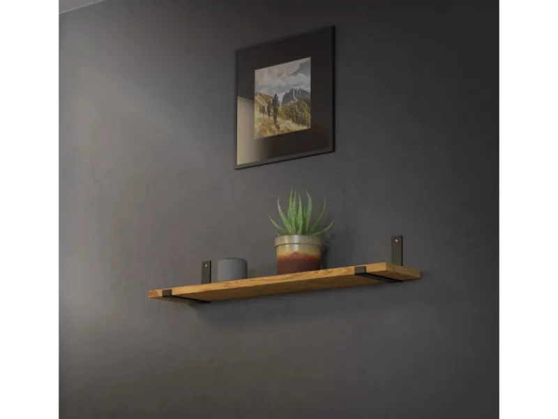 ML-Design 4 Stück Regalhalterung 20x4x14 cm Schwarz Metall 8 Zoll L-Form