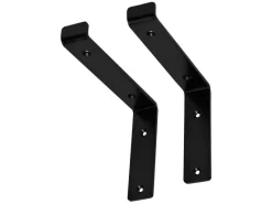 ML-Design Regale Schwarz^2 Stück Regalhalterung 25x4x14,5 cm Metall 10 Zoll L-Form