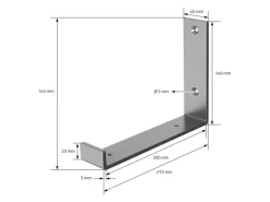 ML-Design Metallregale|Bücherregale^2 Stück Regalhalterung 20x4x14 cm aus Metall 8 Zoll L-Form