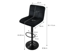 ML-Design Barhocker 4Er Set Bezug aus Samt mit Rückenlehne und Fußstütze