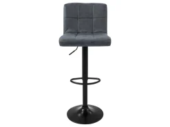 ML-Design Hocker^Barhocker 4Er Set aus Kunstleder Anthrazit mit Rückenlehne Fußstütze