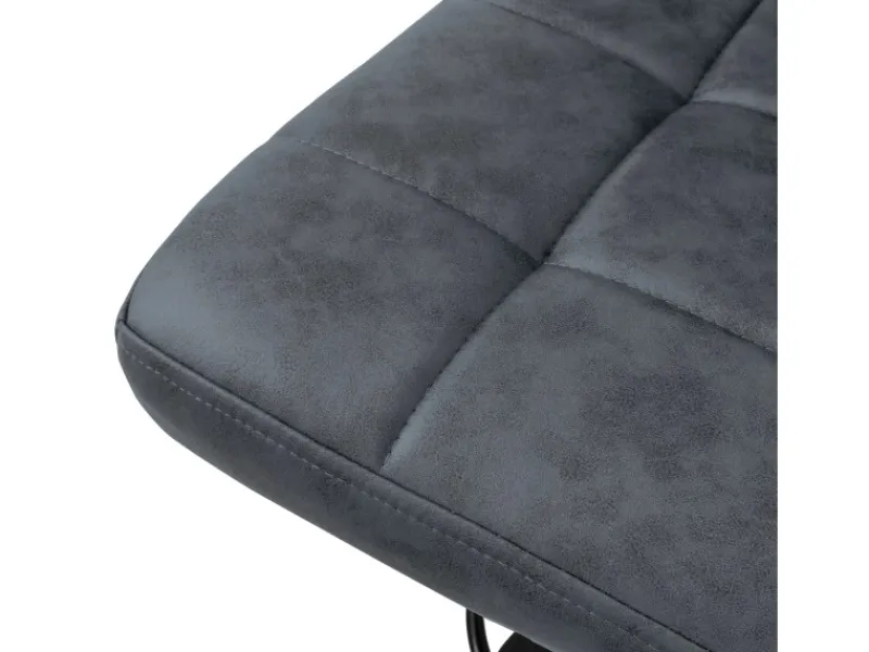 ML-Design Hocker^Barhocker 4Er Set aus Kunstleder Anthrazit mit Rückenlehne Fußstütze