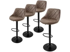 ML-Design Barhocker 4Er Set aus Kunstleder Braun Gepolsterter Stuhl