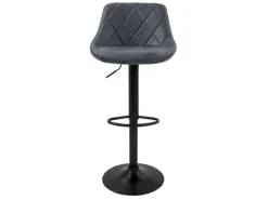 ML-Design Hocker^Barhocker 2Er Set Kunstleder Anthrazit mit Rückenlehne und Fußstütze