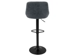 ML-Design Hocker^Barhocker 2Er Set Kunstleder Anthrazit mit Rückenlehne und Fußstütze