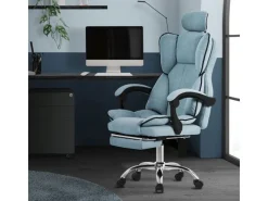 ML-Design Bürostuhl Ergonomisch Blau Höhenverstellbar mit Rückenlehne