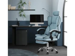 ML-Design Bürostuhl Ergonomisch Blau Höhenverstellbar mit Rückenlehne