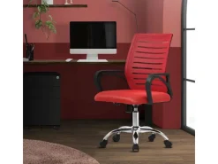 ML-Design Bürostuhl Ergonomisch Rot Höhenverstellbarer Drehstuhl