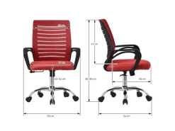 ML-Design Bürostuhl Ergonomisch Rot Höhenverstellbarer Drehstuhl