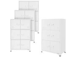 ML-Design 4Er Set Aktenschrank 75x40x120 cm Stahl Freistehend
