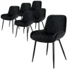 ML-Design 6Er Set Esszimmerstühle Esszimmerstuhl mit Rücken- Armlehnen Schwarz