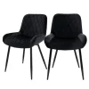 ML-Design Sessel^2Er Set Esszimmerstühle mit Rücken und Armlehnen Schwarz Samt