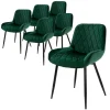 ML-Design 6Er Set Esszimmerstühle Esszimmerstuhl mit Rücken Armlehnen Dunkelgrün