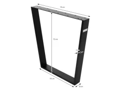 ML-Design Tische^2Er Set Tischbeine Trapez 75x72 cm V-Form Schwarz Profil 8x2 cm Stahl