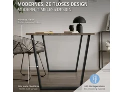 ML-Design Tische^2Er Set Tischbeine Trapez 75x72 cm V-Form Schwarz Profil 8x2 cm Stahl