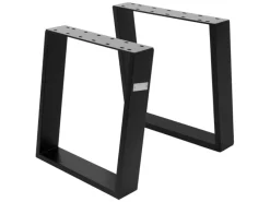 ML-Design Sitzbänke^2Er Set Tischkufen 80GRAD Neigung 40 x 43 cm Schwarz Matt 8x2 cm