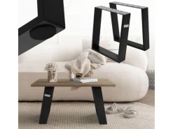 ML-Design Sitzbänke^2Er Set Tischkufen 80GRAD Neigung 40 x 43 cm Schwarz Matt 8x2 cm