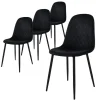 ML-Design Stühle^Esszimmerstühle 4er Set Schwarz Küchenstuhl mit Samtbezug