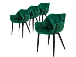 ML-Design Esszimmerstühle 4Er Set Dunkelgrün Küchenstuhl mit Dickem Samtstoff